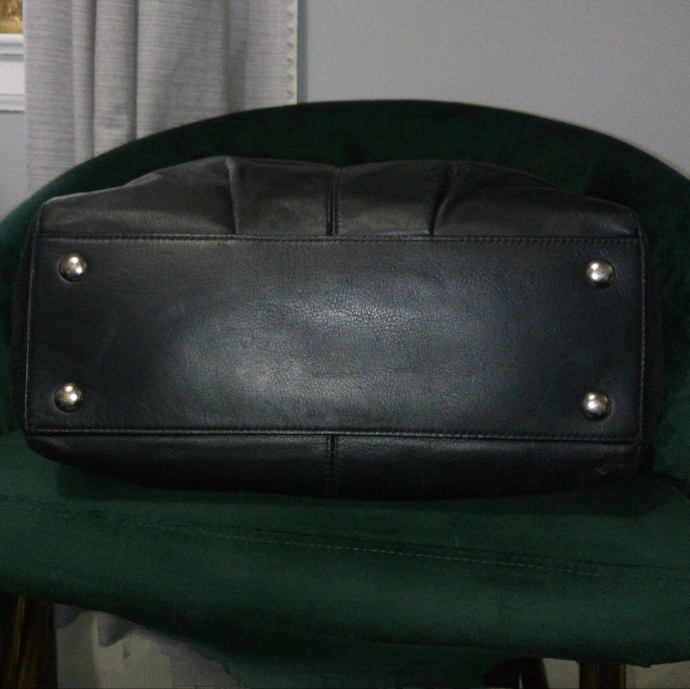 Coach Taylor Leather North South Tote with Sequin-Style Accents in Black #F25941 - Picture 10 of 16